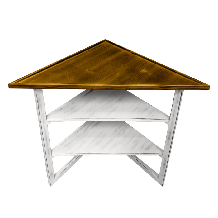 Gracie Oaks Miculek 24'' Tall Solid Wood Triangle Coffee Table